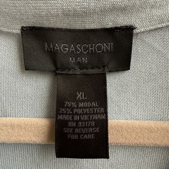 NWT Magaschoni Shirt Men’s Light Blue Short Sleeve Polo NEW $68 Size XL - Picture 3 of 4